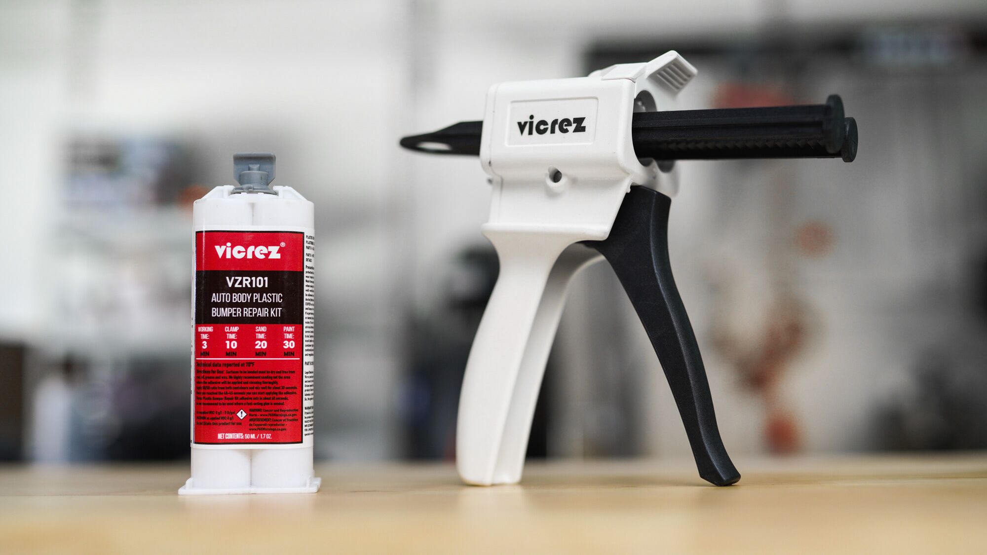 Vicrez vzr101 Auto Body Plastic Bumper Repair Kit 1.7 oz/ 50 ml