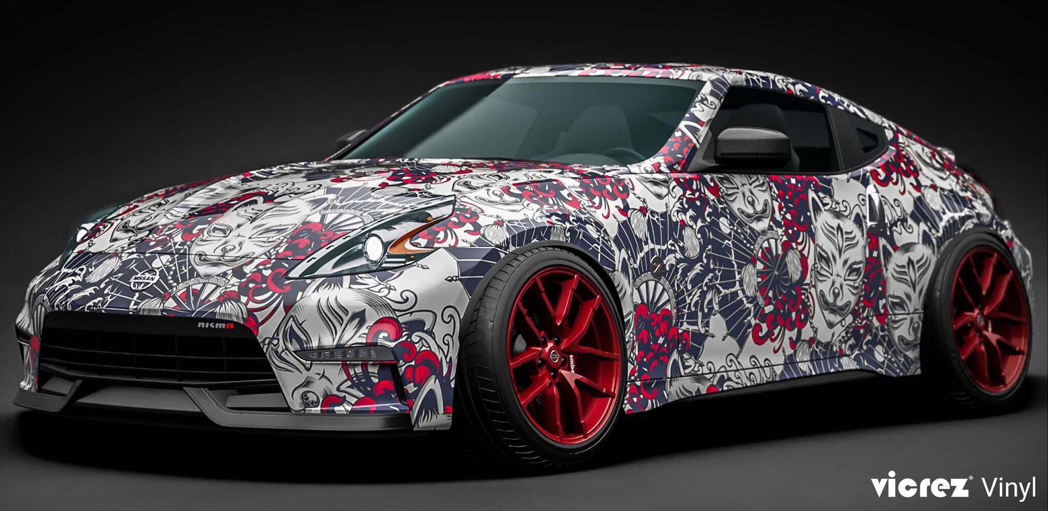Vicrez Vinyl Car Wrap Film vzv10902 Inked Oni Mask