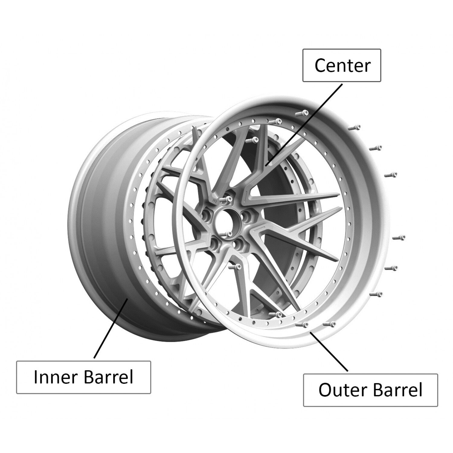 Brixton PF5 Targa Series 3-Piece Forged Wheel vzn100482