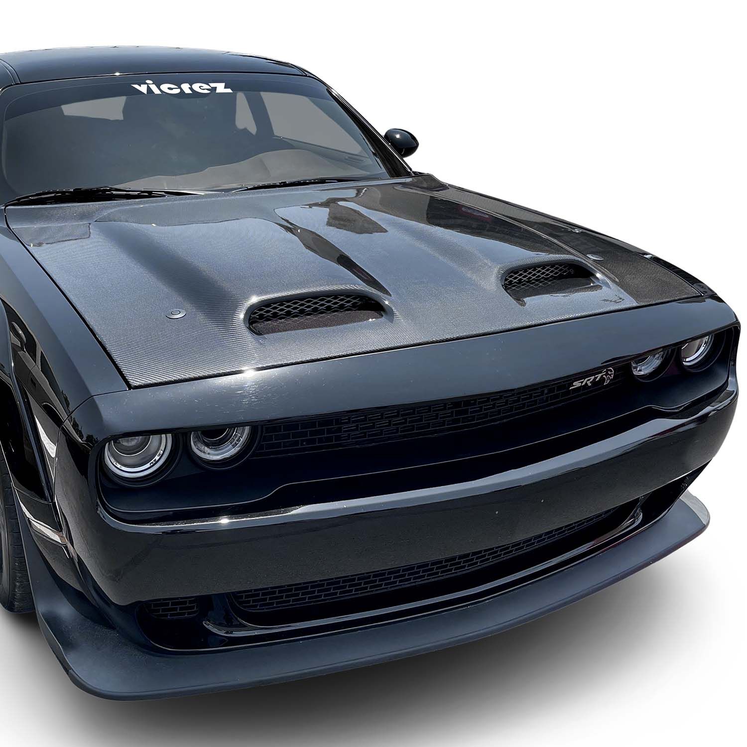 Vicrez Carbon Fiber Redeye Hood w/ Vent Scoop vz102500 | Dodge Challenger  2008-2023