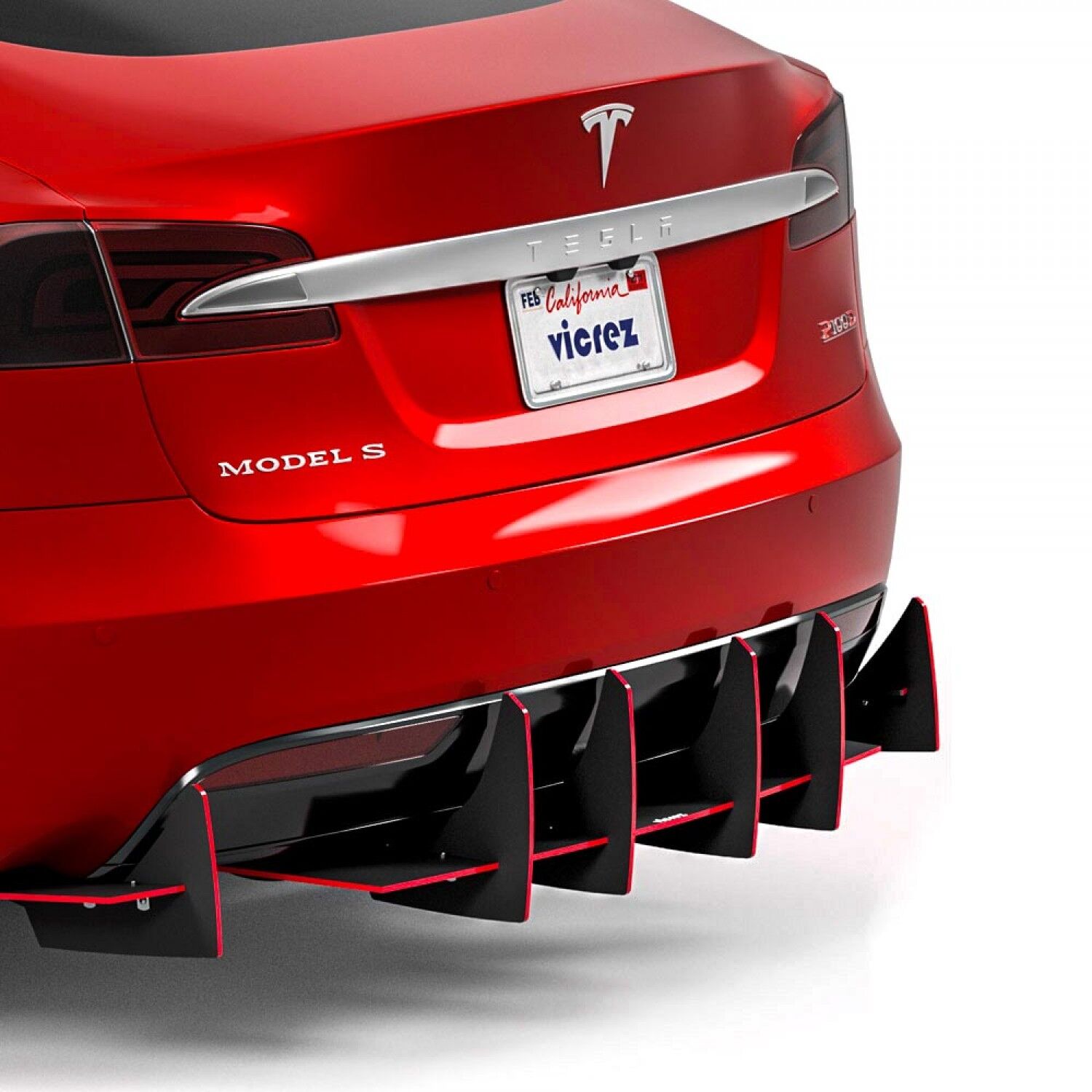 Vicrez Genali VR2 Rear Diffuser vz102640 | Tesla Model S 2015-2025