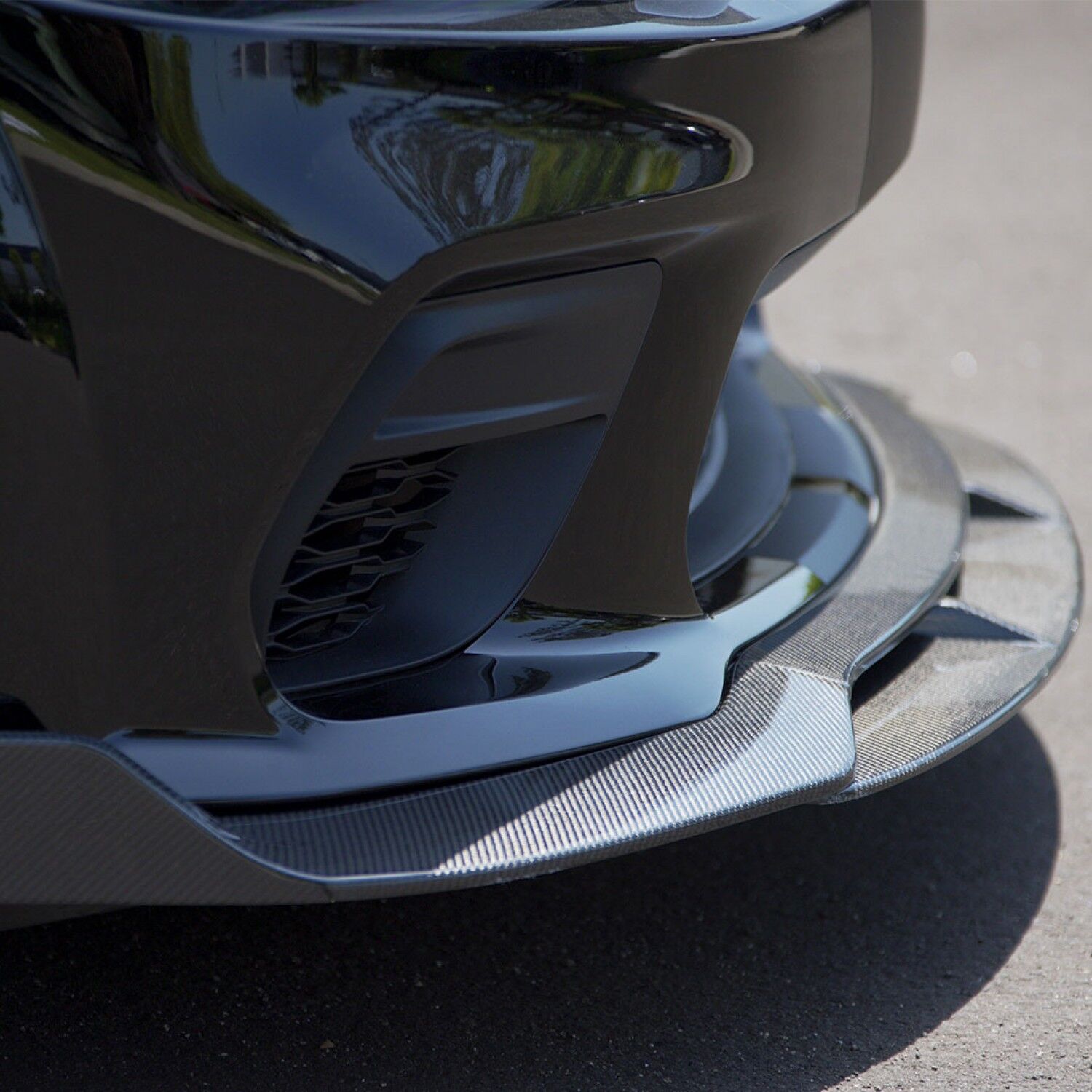 Vicrez V3R Gloss 2x2 Twill Weave Carbon Fiber Front Lip vz102442