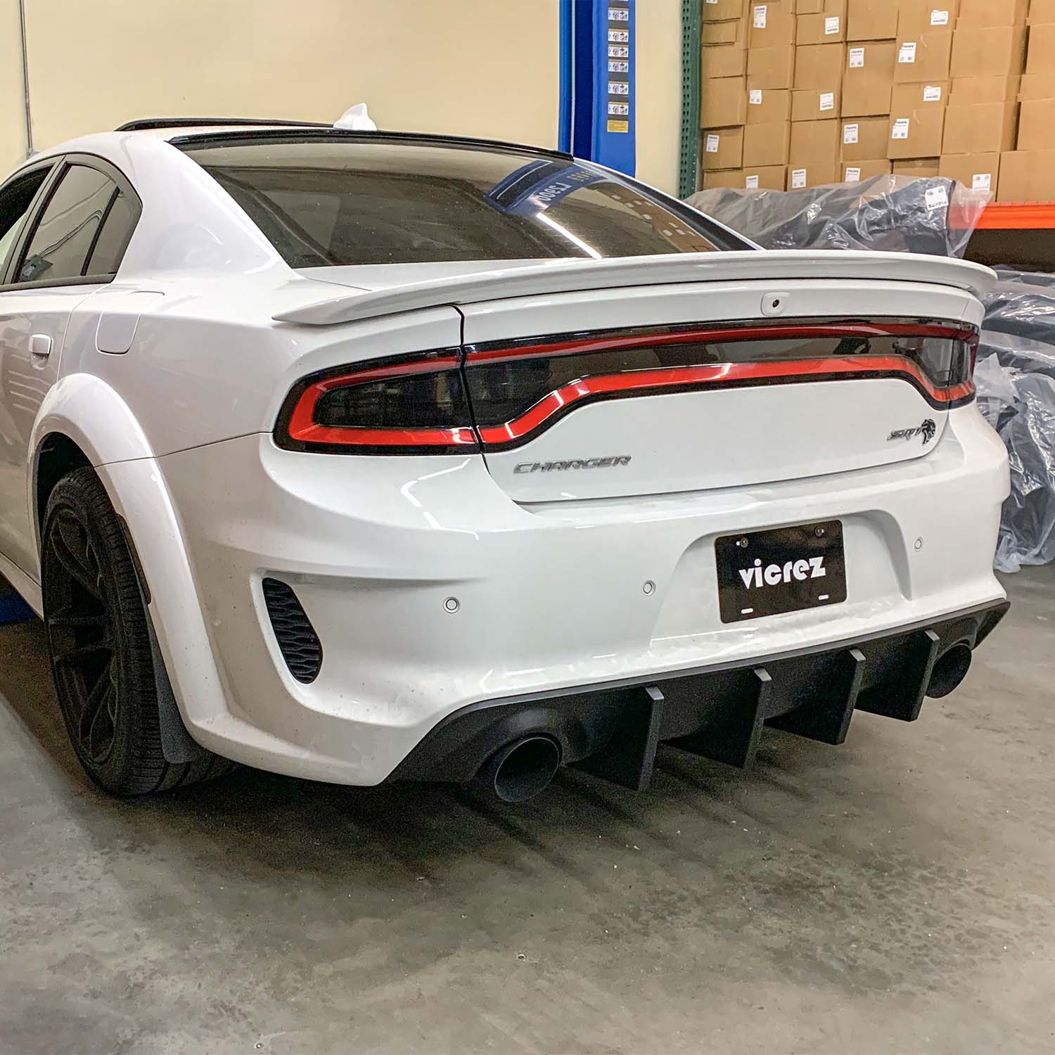 Vicrez V3R Style Rear Diffuser vz102166 | Dodge Charger Widebody 2015-2023