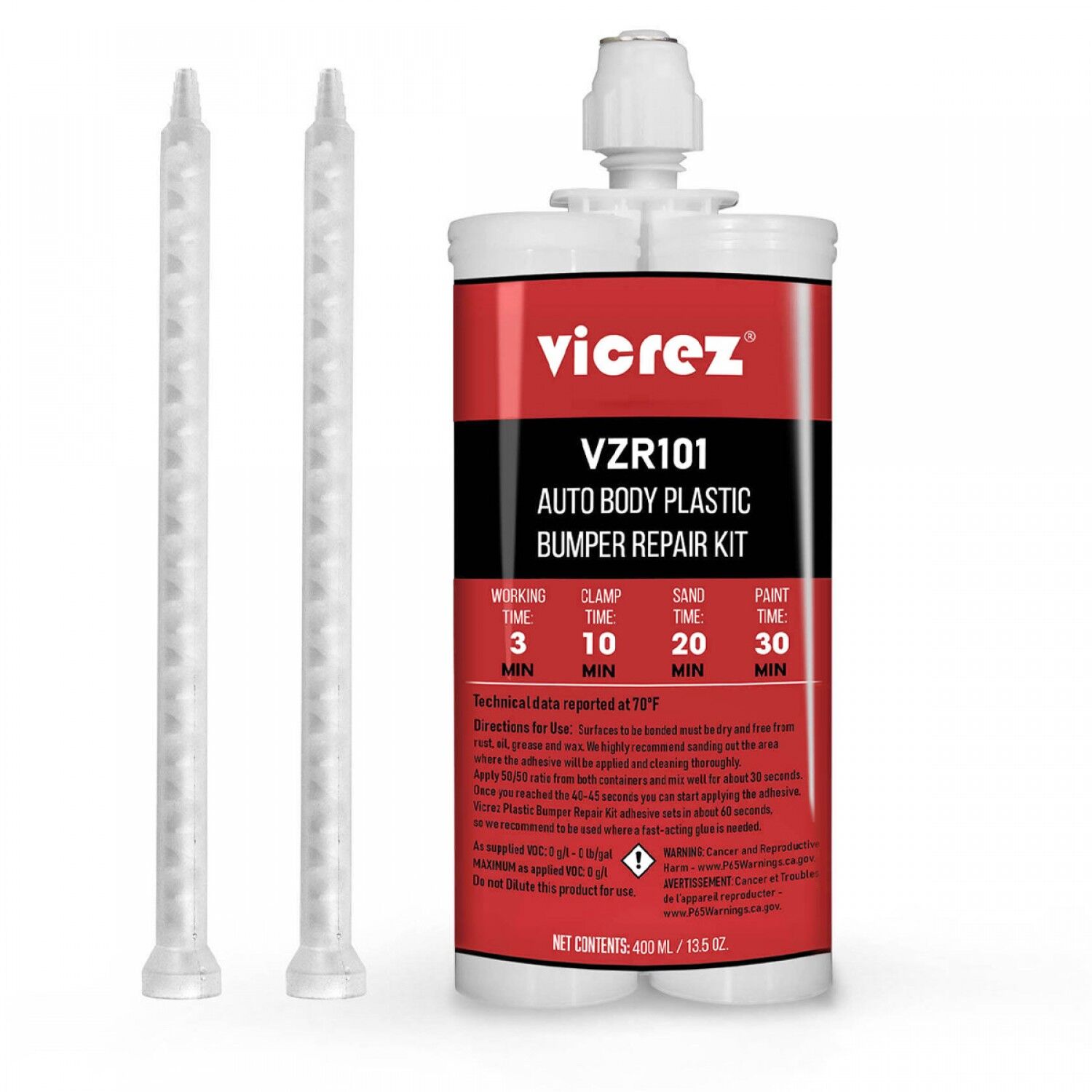 Vicrez vzr101 Auto Body Plastic Bumper Repair Kit 1.7 oz/ 50 ml