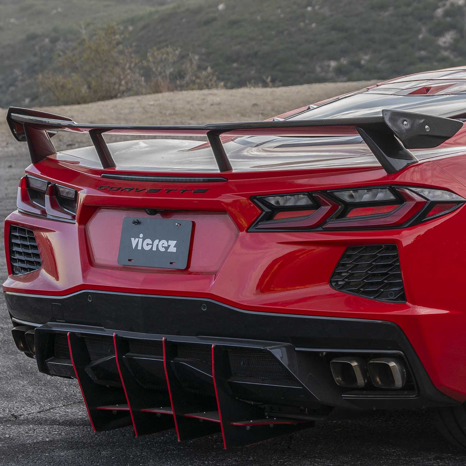 Vicrez High Wing Carbon Fiber Rear Spoiler vz102208