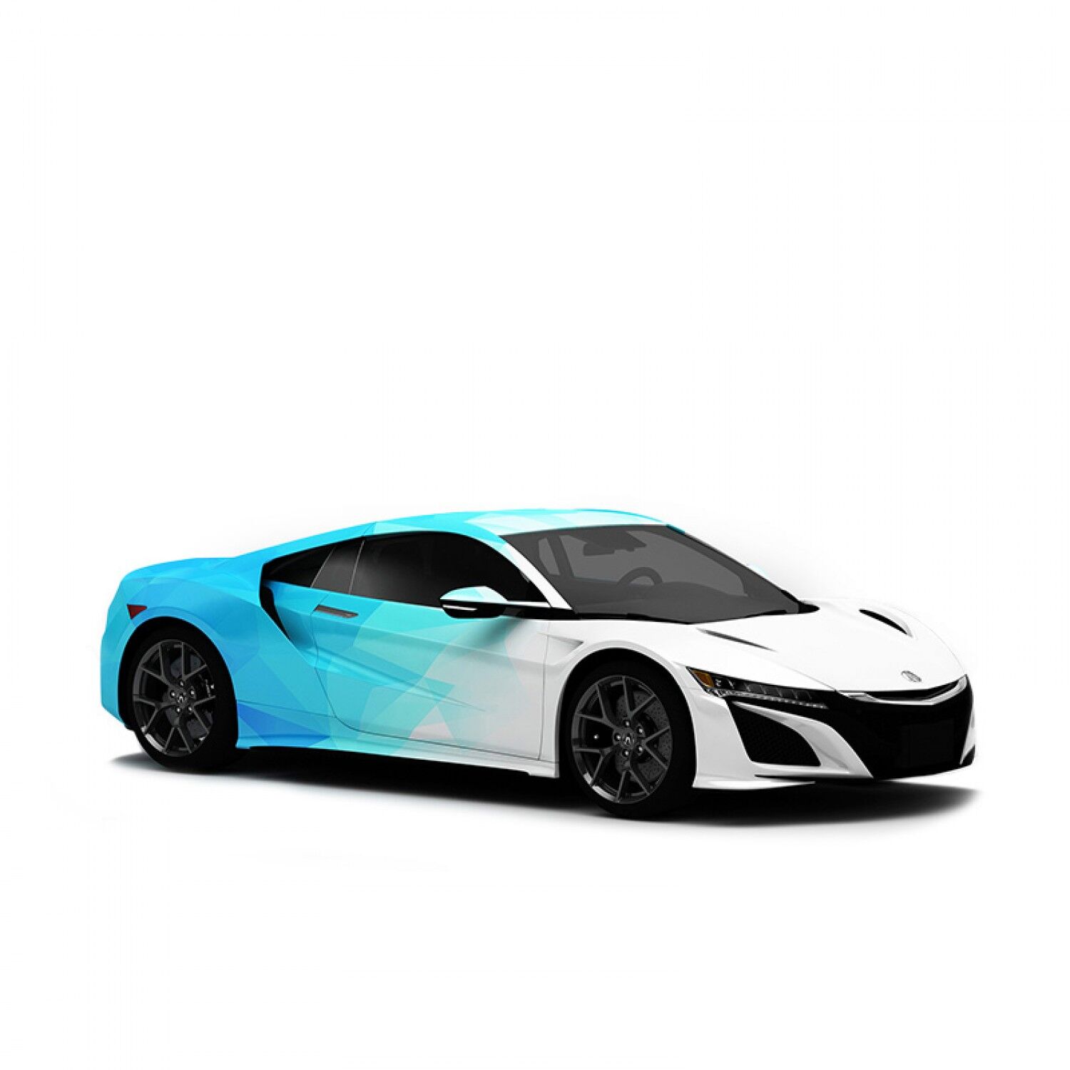 Vicrez Vinyl Car Wrap Film vzv10815 White To Blue Geometric